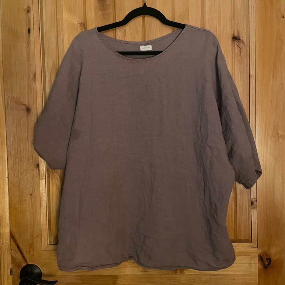 Relaxed Scoop-Neck Tunic in Dusty Mauve